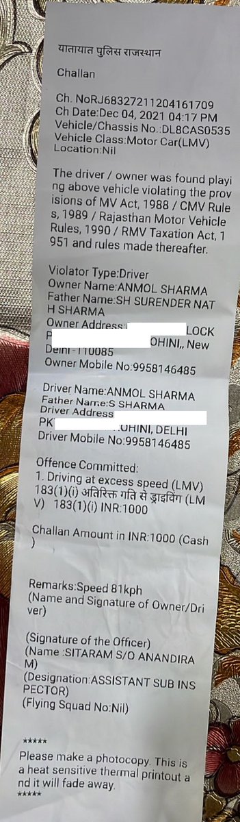 anmolksharma's tweet photo. @traffic_jpr @jaipur_police @PoliceRajasthan @RajPoliceHelp .when asked him about signage where speed limit is posted,he threatened to seize license/ vehicle. Is this how Rajasthan policemen are posted on roads where they just target to harass commuters from other states?  (2/2) https://t.co/sWuXeeQY3o