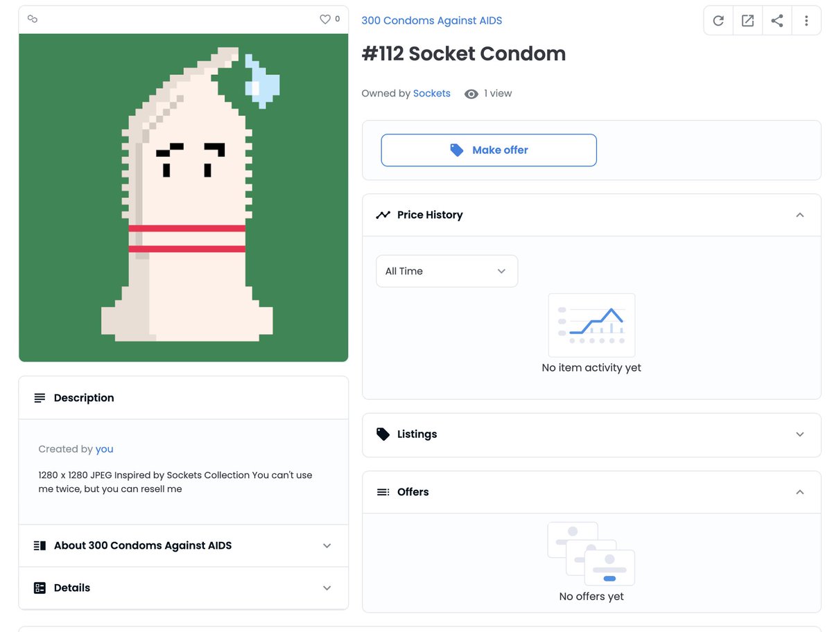 CondomQueen2022's tweet photo. Present for @SocketsNFT , cause my collection is inspired by these Socks) #nft #art #crypto @opensea https://t.co/gkJmK7v2uK