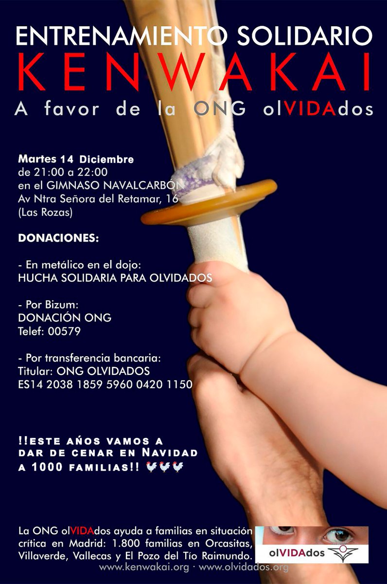 nebu_73's tweet photo. Si estas en madrid y te apetece probar el #kendo, el club organiza un entreno #solidario por #Navidad. Buen rato, una actividad diferente y sentirse un samurai por 1 tarde con @KenwakaiKendo .

 #Fighto https://t.co/7K44GzrPy7