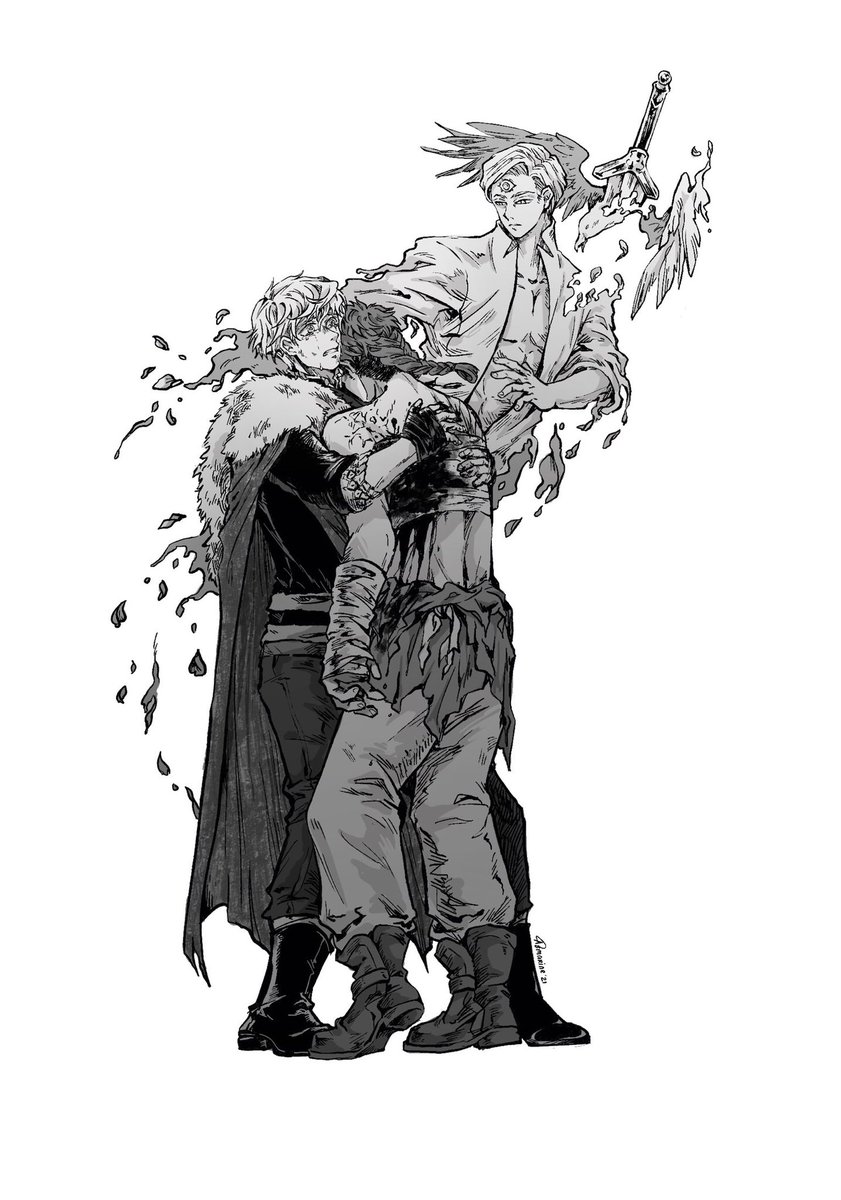 aomarineSword's tweet photo. 「抱いてやれ、お前の傀儡だ」
＃傀儡戦記 https://t.co/dPr4tapB2S