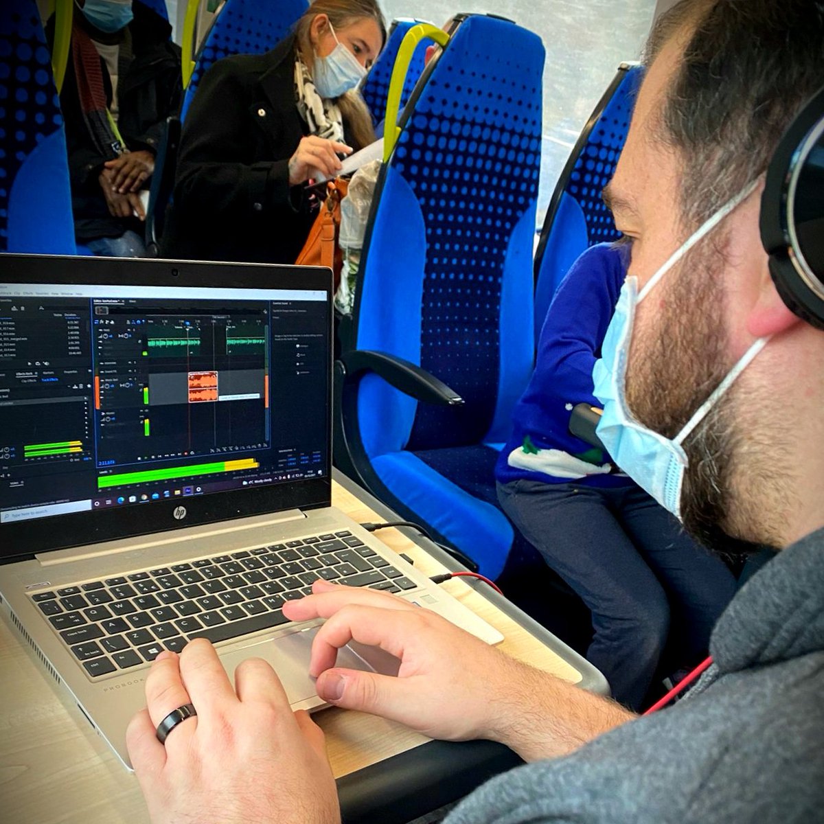 SignalstoDanger's tweet photo. #editingonthemove today aboard a @northernassist service over to the WCML, and depending how its going I think @AvantiWestCoast might need to provide a desk as well in an hours time!
#railwaypodcasts in their natural habitat! https://t.co/PJk9LoolQI