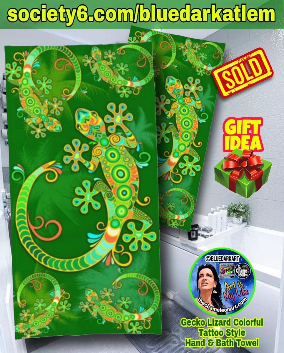 bluedarkArt's tweet photo. SOLD! 🦎 #Gecko #Lizard #Colorful #Tattoo #Style #Hand & #Bath #Towel 🦎 #Design © #BluedarkArt #TheChameleonArt 👉🏾 https://t.co/gxl96OJpsq
▪︎
🎁 30% Off / 40% Off #Giftables 🎁 in my #shop 👉 https://t.co/RF2SLONtc8
▪︎
#cyberweek #shopping #giftideas #trending #Christmas https://t.co/5JAub9TLu7