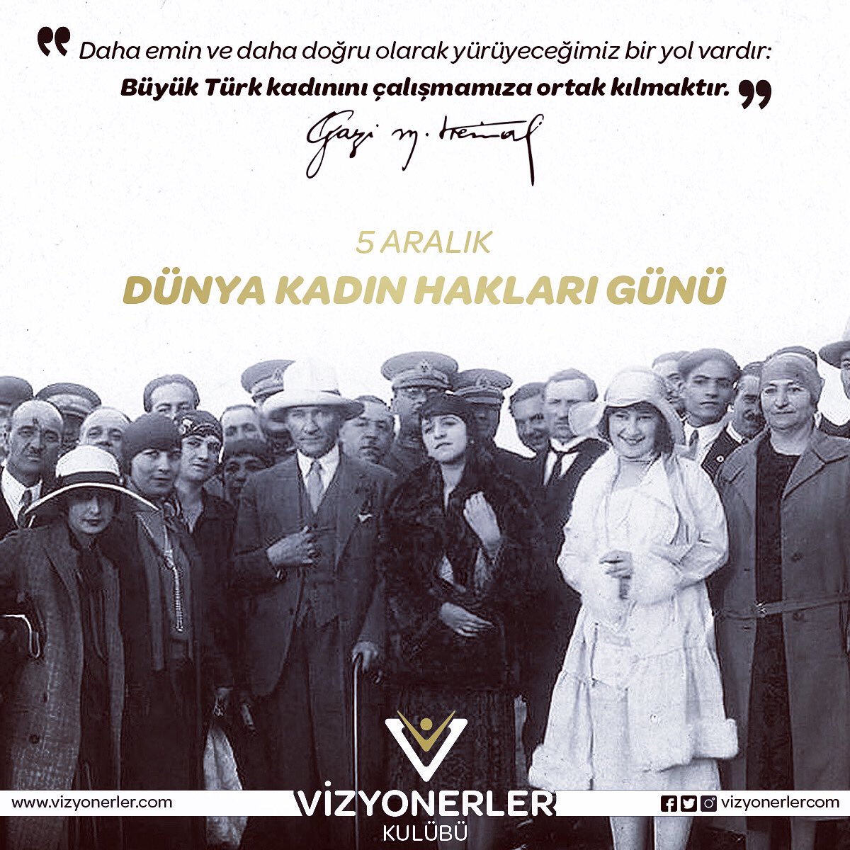 vizyonerlercom's tweet photo. "Daha emin ve daha doğru olarak yürüyeceğimiz bir yol vardır: Büyük Türk kadınını çalışmamıza ortak kılmaktır." Mustafa Kemal Atatürk
#5ARALIK #DÜNYAKADINHAKLARIGÜNÜ https://t.co/nk1j3QroGW