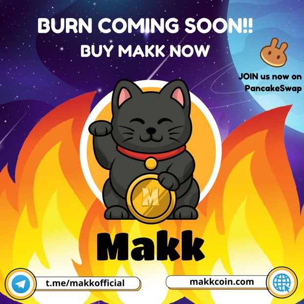 Makkcoin's tweet photo. $100 giveaway to one lucky retweeter!! Just retweet and reply a screenshot of the burn 🔥 https://t.co/yI4DOLtbDT