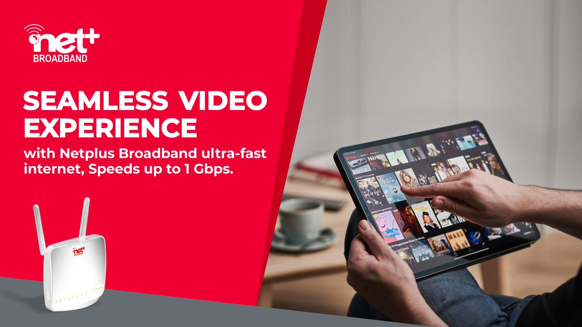 netplusofficial's tweet photo. Enjoy your favourite online #TV #shows, #movies and #webseries with #Netplus #Broadband ultra-fast #internet.
Speeds up to 1 #Gbps!

Book Now: https://t.co/MqcZiiBhP9
Visit: https://t.co/gZiGuJGazQ Call: 70875-70875 https://t.co/hKBCrKtTH1