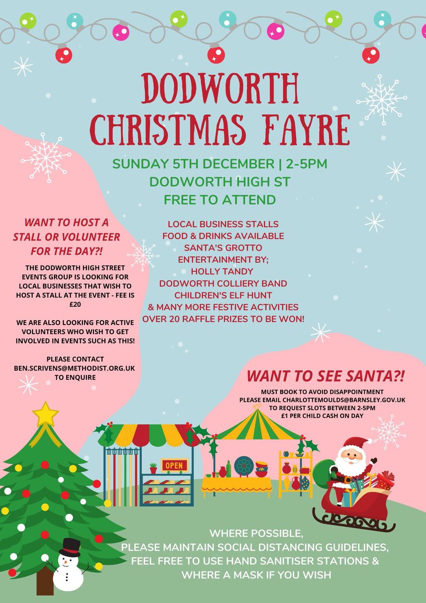 🎄DAY 5 - Support A Local Business
The pandemic has had a huge impact on small and local businesses. Your support is more important that ever. 
Dodworth Christmas Fayre is on today, 2-5pm with lots of local business stalls, food, drink &amp; entertainment
#ChristmaswithCAT2021