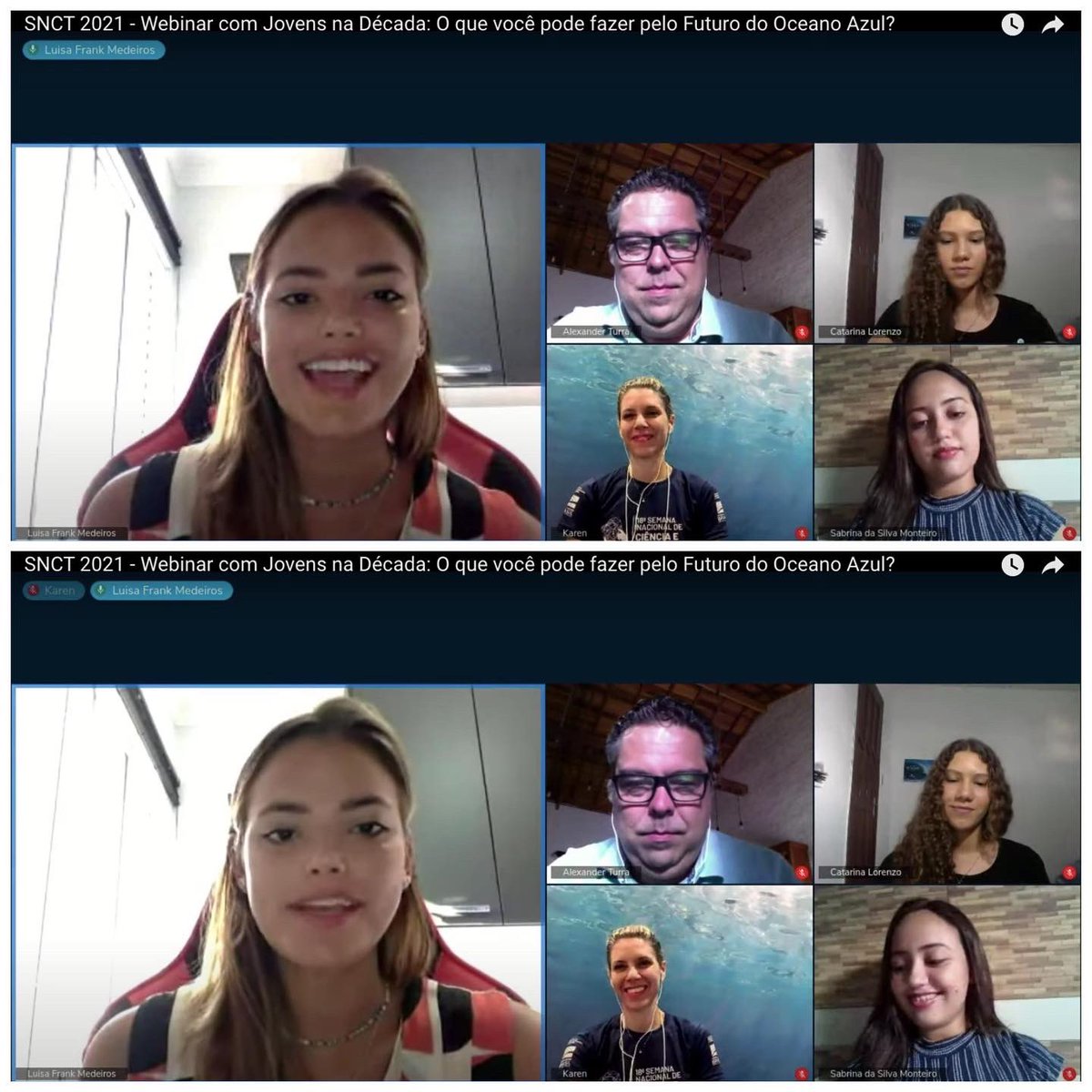 ummardelu's tweet photo. Participação no Webinar "O que você pode fazer pelo Futuro do Oceano Azul?" disponível no Youtube da Década da Ciência Oceânica - Brasil: https://t.co/cy8dOGuNXe  

Viva a #ciênciaoceânica e #protagonismojovem nessa jornada! 💙🌊

#décadadooceano #ODS14 #vidanaágua https://t.co/8v6AOMRbM7