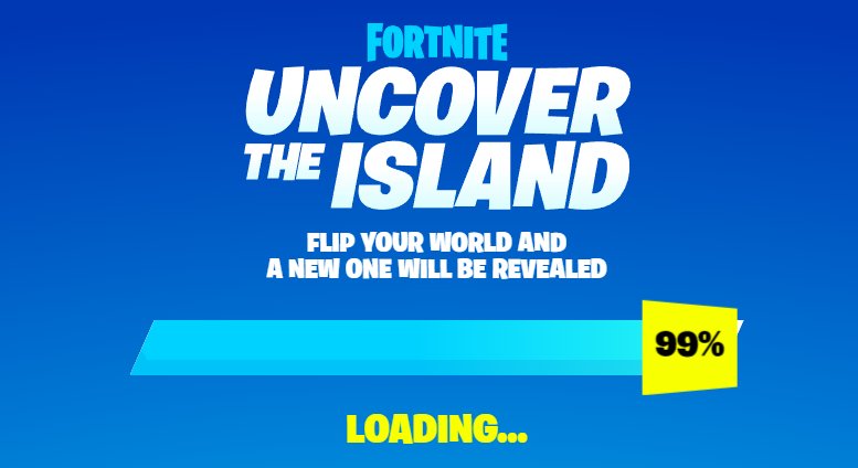 justsweetaxe's tweet photo. 1% left until the map is completely revealed! 😱 

#FortniteChapter3 
#FortniteFlipped
#Fortnite https://t.co/eXjNsGOGez