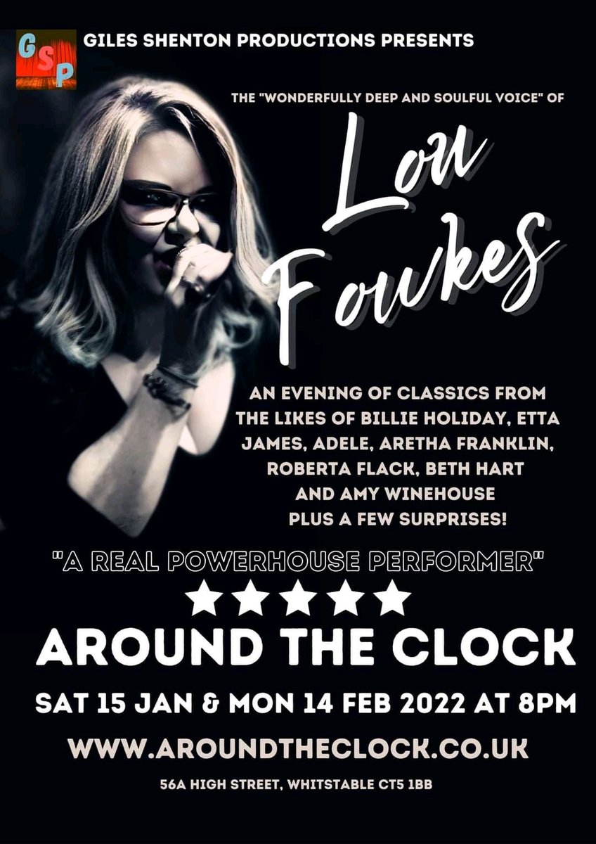 I am delighted to be taking on a monthly residency at 'Around The Clock' in Whitstable, starting on Saturday 15 January!  I'm excited to entertain diners with a mellow mix of classic soul, jazz and blues, at this fabulous restaurant and cocktail bar. I'd love you to join me!