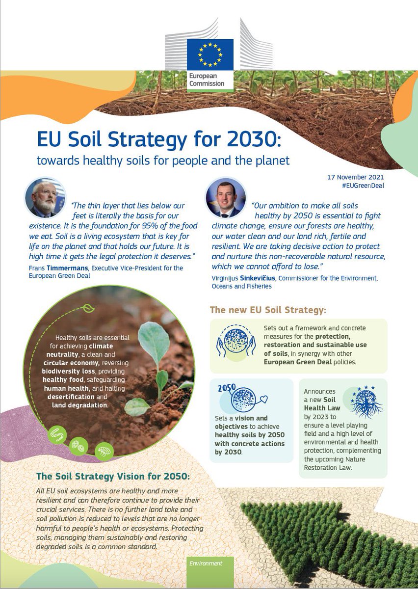 lultimoalbero's tweet photo. Happy #WorldSoilDay!

A thread telling a long-lasting story: soil and @EU_Commission🤎🧵 

1. SOIL STRATEGY👨🏻‍💼👩🏿‍🌾

On 17 November 2021, Eutopean soil strategy was adopted. It announces a new Soil Health Law by 2023.

Read full text: https://t.co/DSnYDgZ8OM https://t.co/i8rXT9XOeb