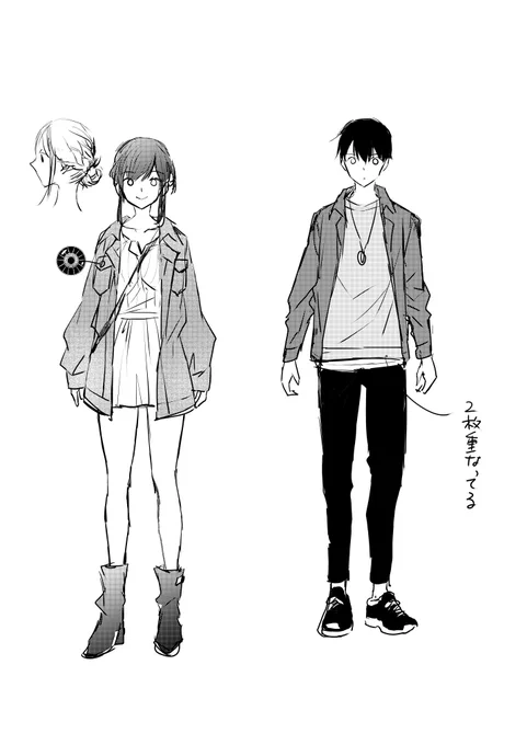 18話の私服設定です。ブカブカなの良いなと。 