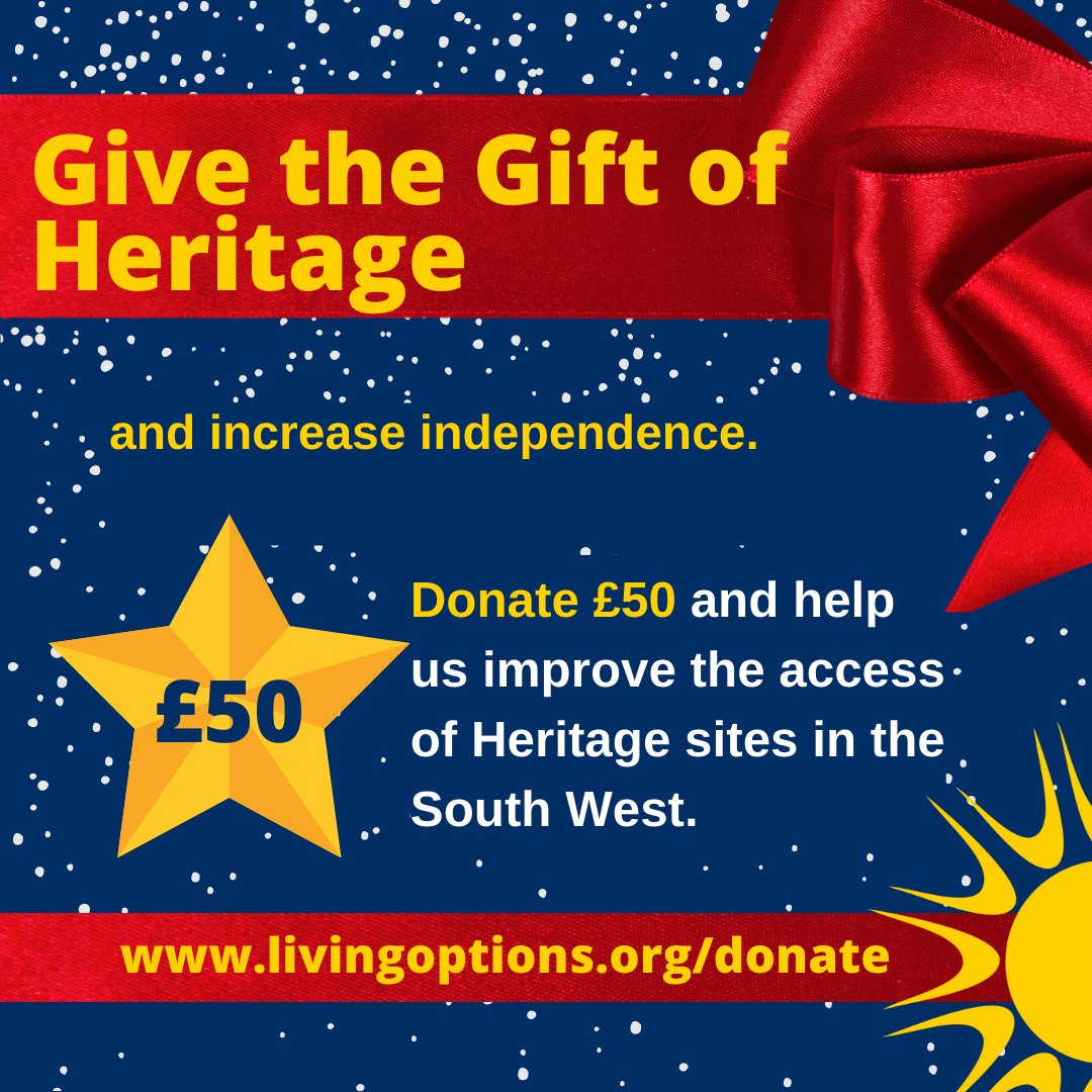 Heritage Ability (@heritageability) on Twitter photo 7/11
Give the gift of #heritage this Christmas
Donate £50 and help our accessibility matters team work with visitor attractions across the south west to improve #access to heritage sites.
Follow the link to donate 👇
livingoptions.org/give-the-gift-…
#GiveTheGift #Donate <a href="/CMSouthWest/">Countryside Mobility</a> 7/11
Give the gift of #heritage this Christmas
Donate £50 and help our accessibility matters team work with visitor attractions across the south west to improve #access to heritage sites.
Follow the link to donate 👇
livingoptions.org/give-the-gift-…
#GiveTheGift #Donate <a href="/CMSouthWest/">Countryside Mobility</a>
