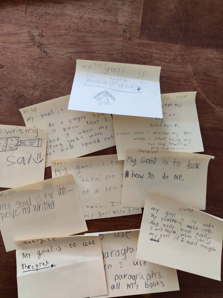 Informing my teaching by using learners goals. Asking them what do they already know and understand and what would they like to learn. Also shows me they truly know themselves as learners and can reflect on where they are. #tcrwp #GoalSetting #reflecting