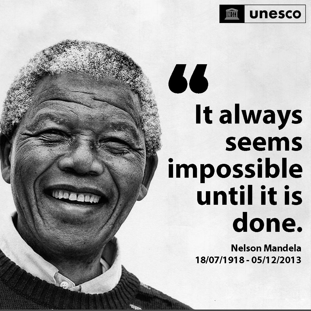 UNESCO's tweet photo. Always believe in justice
Always believe in freedom
Always believe in peace

#OnThisDay in 2013 the World lost one of the greatest moral &amp; political leaders of our time.

Let us celebrate the life of Nelson #Mandela by serving as advocates for peace.

https://t.co/71KfI7oIxK https://t.co/rTHZ3hAjqr