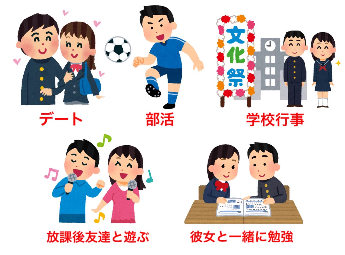 想像していた高校生活と？実際の高校生活の違いwww