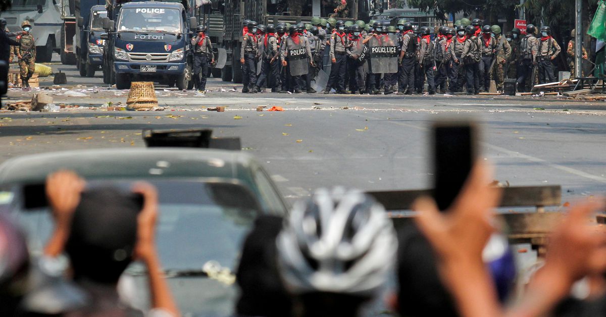 Five dead after Myanmar security forces ram car into Yangon protest - media reut.rs/3Dpl8GA