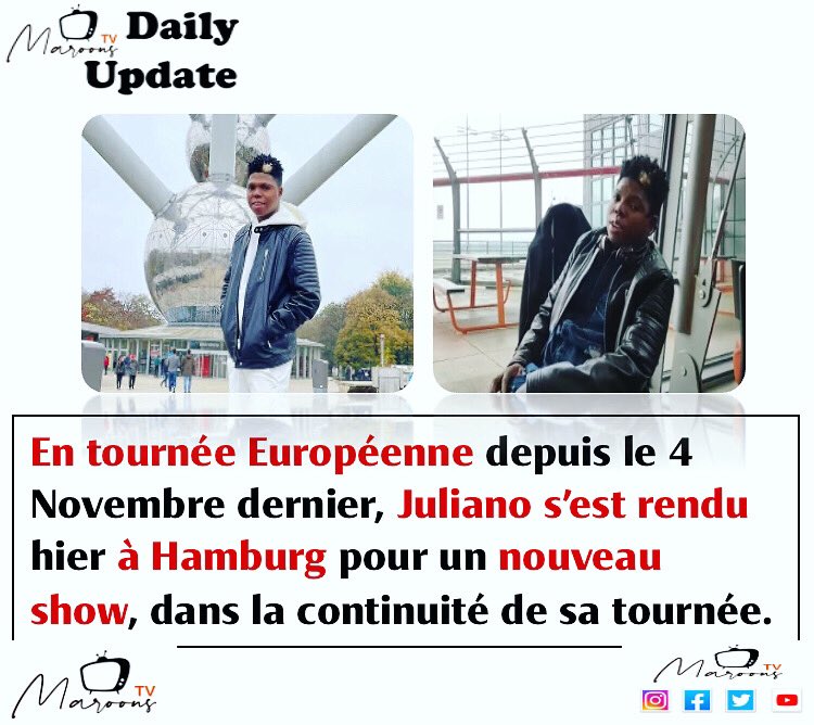MaroonsTv's tweet photo. 🚨Maroons TV Daily Update🚨

On a European tour since November 4th, Juliano went to Hamburg yesterday for a new show, following on from his tour.

#dailyupdate 
#maroonstvdailyupdate 
#MaroonsTV 

2/2 https://t.co/obk5WUbGrj