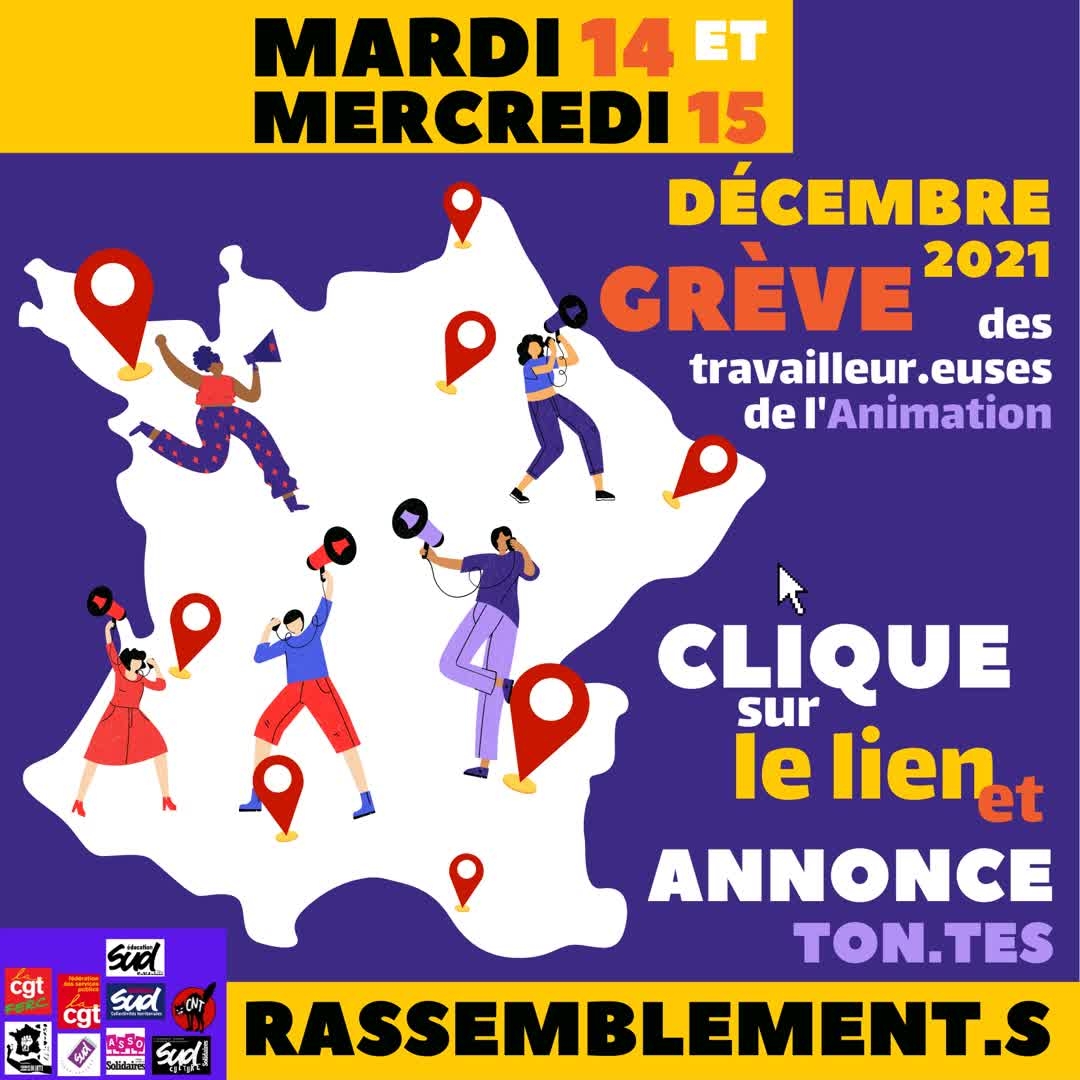 animation_lutte's tweet photo. 🔊🔊GRÈVE NATIONALE 🔊🔊⠀
🗓 MARDI 14 ET MERCREDI 15 DÉCEMBRE 2021⠀
⠀
📲 Lien en bio⠀
⠀
👉 Annonce ton rassemblement ET 👉 Chercher un rassemblement : https://t.co/bdubUYhKqd⠀
⠀
#franceanimationenlutte #animationenlutte #grève #nationale #france #animation https://t.co/RZACPedXUF
