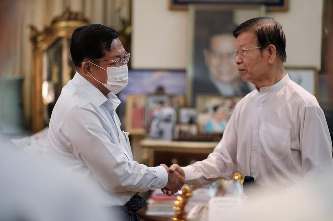 Min Aung Hlaing meeting Khin Nyunt, the former MI chief who also killed thousands of political activists during his reign.

#WhatsHappeningInMyanmar 
#Dictators