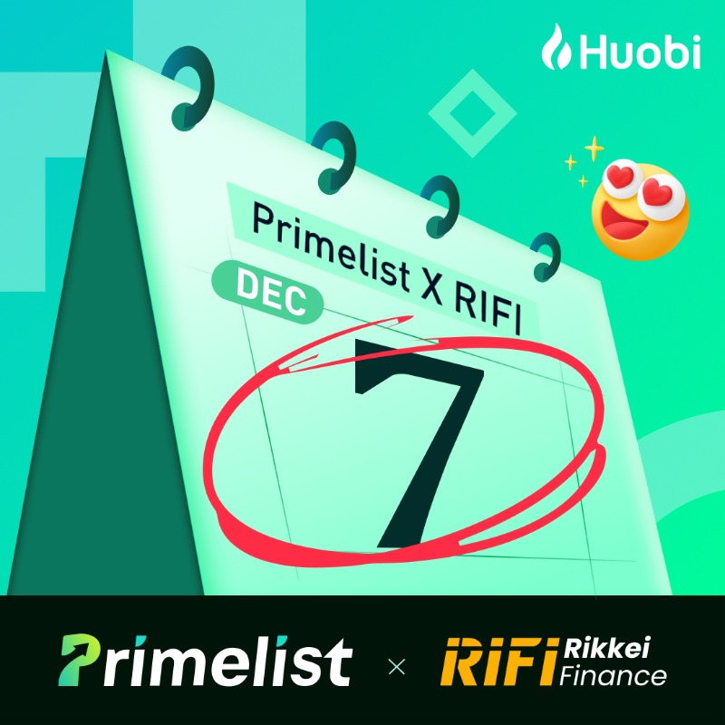 HTX_Global's tweet photo. ⏰#HuobiPrimelistXRIFI sale starts on Dec 7, 10am (UTC) 

🎁Save the date on your calendar, win 5,000 $RIFI!

☑️Follow &amp; like
☑️RT &amp; tag 2 
☑️Screenshot your calendar with the #HuobiPrimelistXRIFI date highlighted 

Fill in 👇