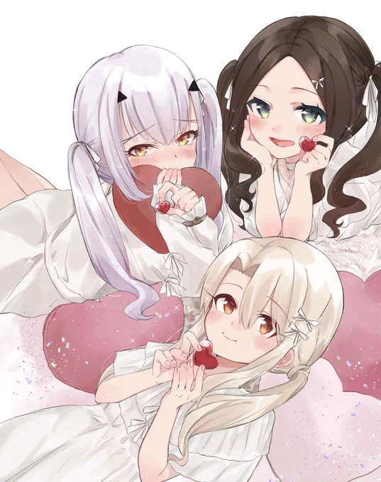 🤍ホワイトコーデ&amp;ツインテの5人🕊
(イリヤ.メリュジーヌ.ロリンチ.アナスタシア.キャストリア)

 #FGO  #FateGO  #Fate 