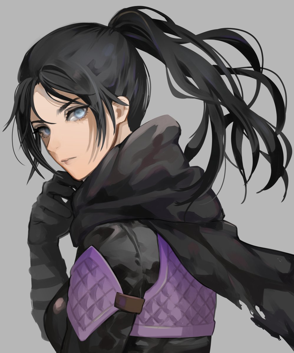 wraith (apex legends) 1girl solo black scarf scarf black hair bodysuit hair behind ear  illustration images