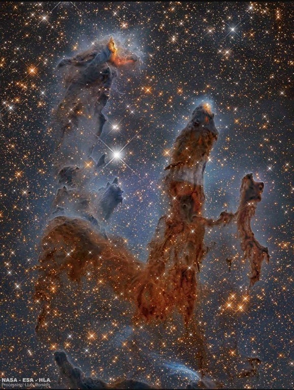 Pillars of the Eagle Nebula in Infrared NASA