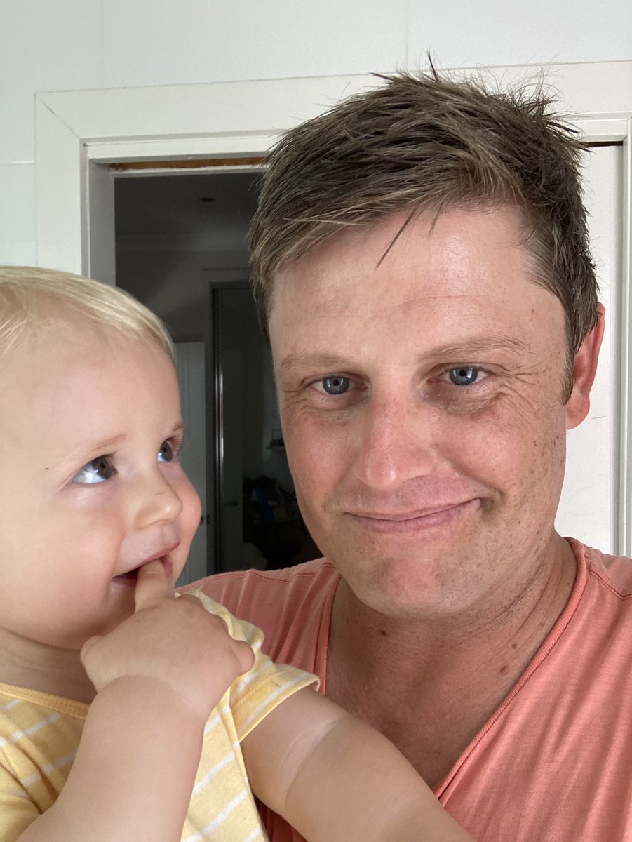 JoelDry9's tweet photo. Today brings an end to the beard &amp; daddy daycare. Big thanks to @7NewsAustralia for their progressive gender neutral parental leave scheme that’s given me special time with this kid. More employers should give dad’s this opportunity. It benefits all. Now, to find a suit to wear. https://t.co/qCngUolNEJ