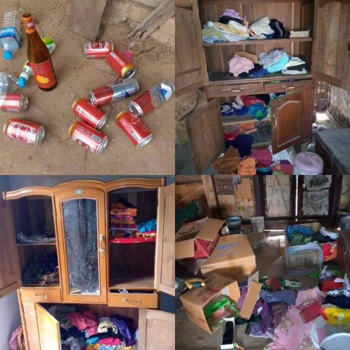 2021Revtweets's tweet photo. SAC terrorists raided KanSwal village, WarTan group, Ayadaw Tsp &amp; forced locals to flee on Dec 4. They also stormed houses including a school, destroyed civilians properties, stole &amp; ate 20 chickens &amp; a goat from the village.
#HelpMyanmarIDPs
#Dec5Coup 
#WhatsHappeningInMyanmar https://t.co/MmcSS41v1B