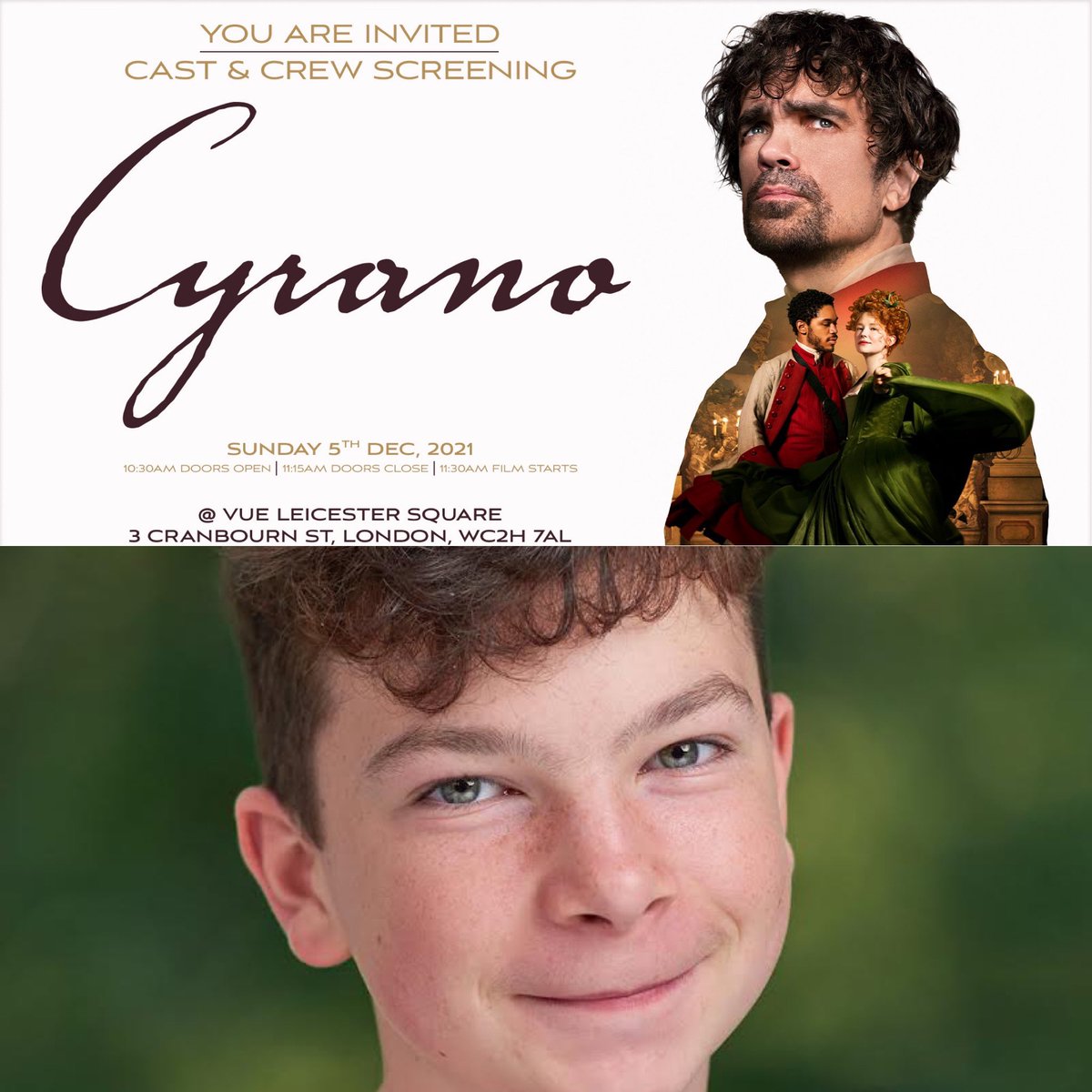 yactorsagency's tweet photo. Excited for Young Actor, LUCAS, who is at the cast and crew screening of the feature film, CYRANO, today. So sorry that I couldn’t join you!! I can’t wait to see the film very soon.
#youngactor #teenactor #featurefilm #filmscreening #castandcrewscreening https://t.co/ixifyaMoBt
