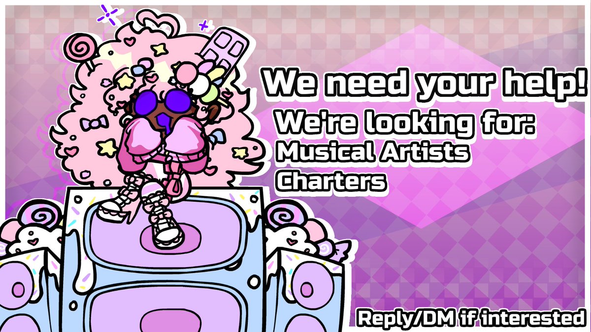 FNFCandyBash's tweet photo. We need your help with Candybash! If you're interested, please DM us or reply to this tweet with examples of your work. #FNFcb https://t.co/t3iVEHU0Q4
