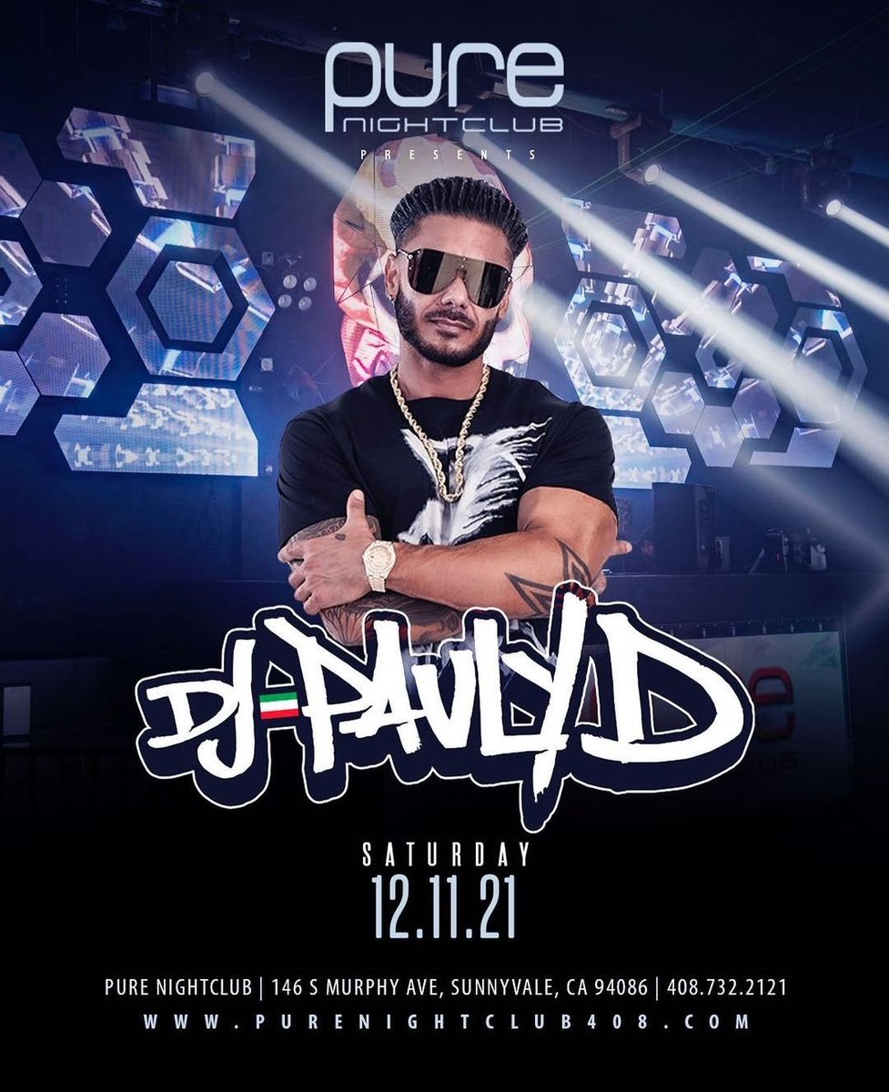 SATURDAY!!!
SUNNYVALE, CA!!!

@DJPAULYD IS ROCKING @purelounge408!!!

🔥GRAB YOUR TIX BEFORE 
THEY SELL OUT!🔥