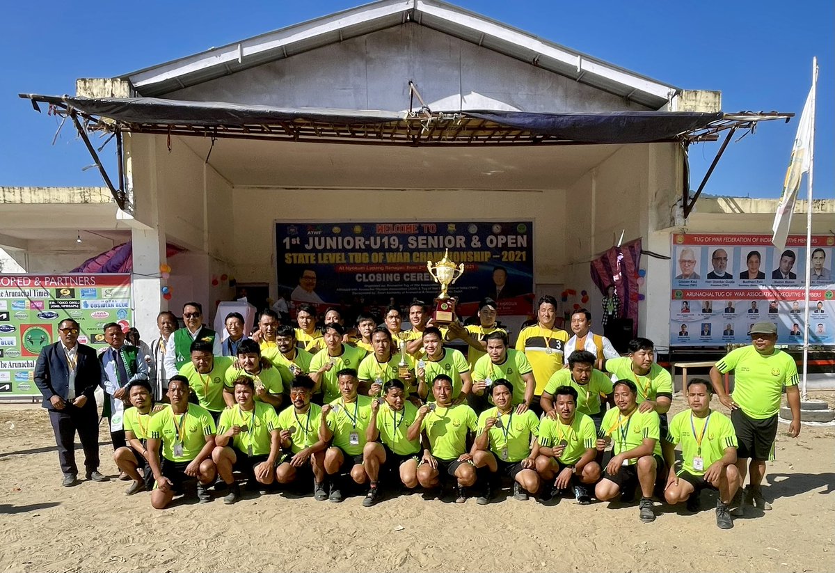 MyGovArunachal's tweet photo. Boosting the spirits of the state's budding athletes, Hon'ble Deputy Chief Minister Shri Chowna Mein ji graced his presence today in the 1st ever State Level Tug of War Championship at Nyokum Lapang, Itanagar which was organised by the Arunachal Tug of War Association. https://t.co/SBBkeN9EF5