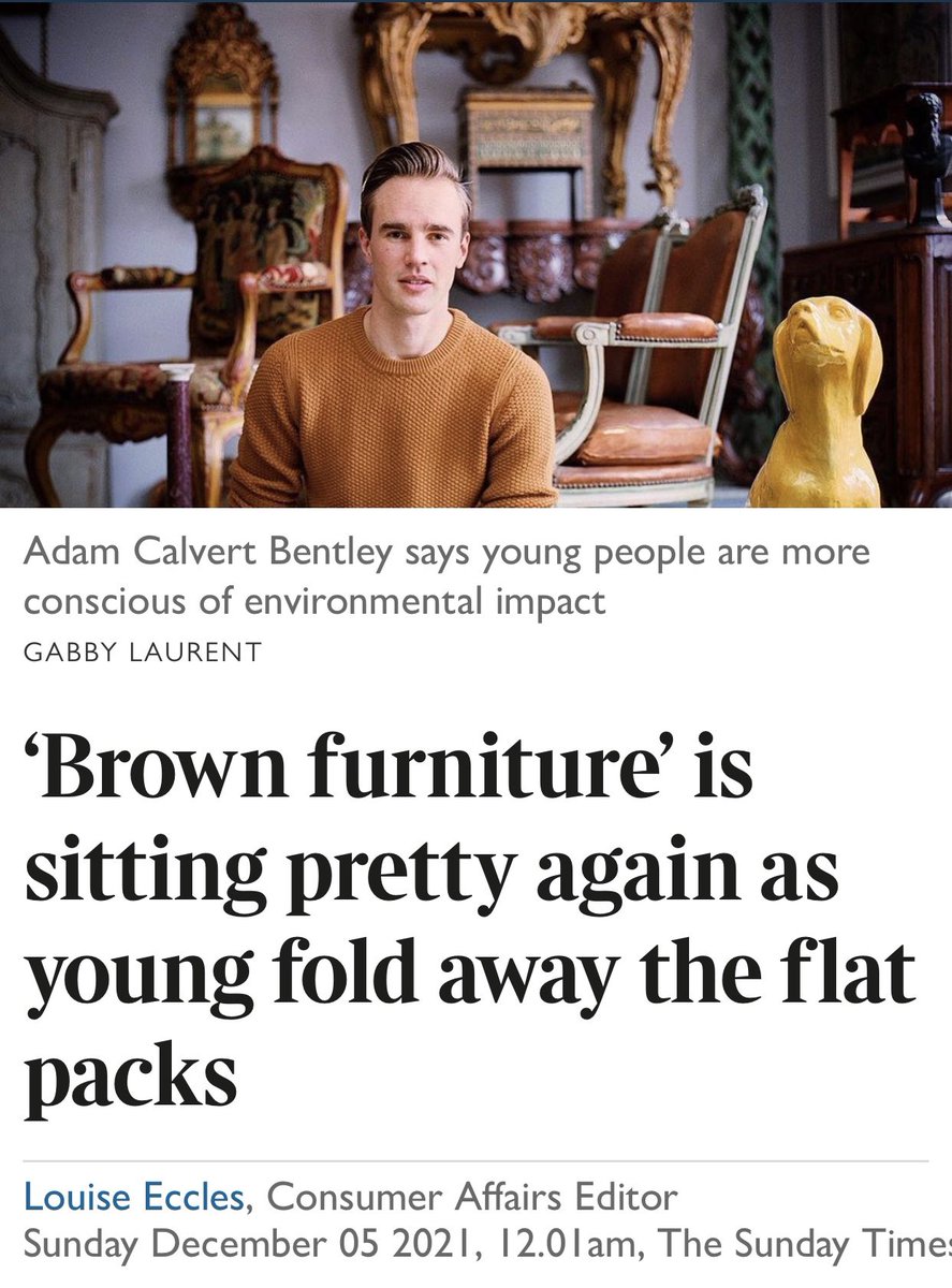 Great article in @thesundaytimes highlighting the green credentials of antiques-now being appreciated by new younger buyers #antiquesaregreen #antiques #reuse #antiquing