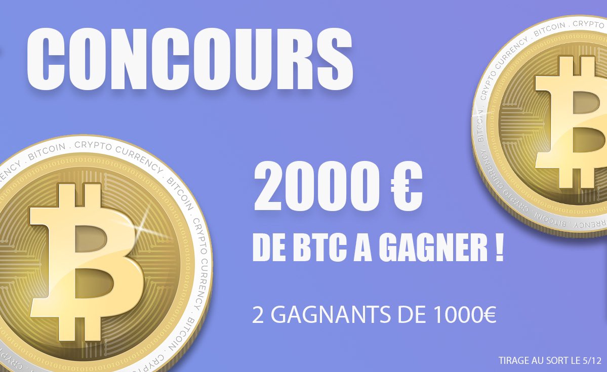 CRYPTO-NFTVEST 🌐 🇺🇦 (@cryptoinvest__) on Twitter photo #Concours pour fêter les 5K abonnés !
Encore merci à vous tous !!!!
2 000 € en #Bitcoin
à gagner !
(2 gagnants de 1000 € en $BTC)
Pour participer :
Follow
<a href="/Cryptoinvest__/">CRYPTO-NFTVEST 🌐 🇺🇦</a>
👉 Like + RT ce tweet
👉 Tag 2 amis
Tirage au sort le 05/12
Bonne chance ! #Concours pour fêter les 5K abonnés !
Encore merci à vous tous !!!!
2 000 € en #Bitcoin
à gagner !
(2 gagnants de 1000 € en $BTC)
Pour participer :
Follow
<a href="/Cryptoinvest__/">CRYPTO-NFTVEST 🌐 🇺🇦</a>
👉 Like + RT ce tweet
👉 Tag 2 amis
Tirage au sort le 05/12
Bonne chance !