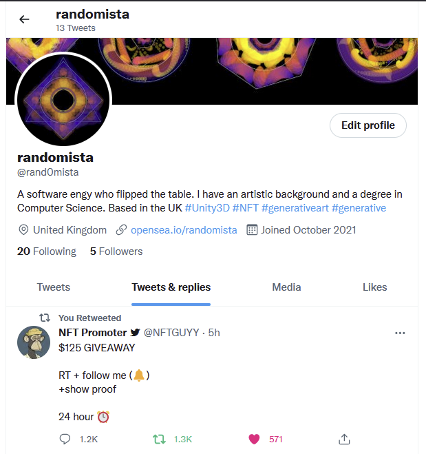 rand0mista's tweet photo. @NFTGUYY #goape <3 Thanks for the giveaway https://t.co/YV7jqz3ytv