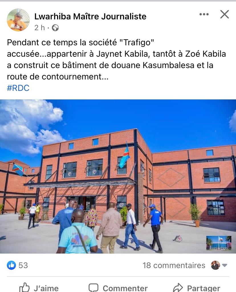 PlumeInfos's tweet photo. Rdc: contrairement aux rumeurs des RS, ce nouv. bâtiment de la douane  Kasumba lesa est construit sur fonds propres du gouv. sous  l'impulsion du PR Vouloir l'octroyer à la famille Kabila est un acte de mauvaise foi. https://t.co/dOn4SdqGeN