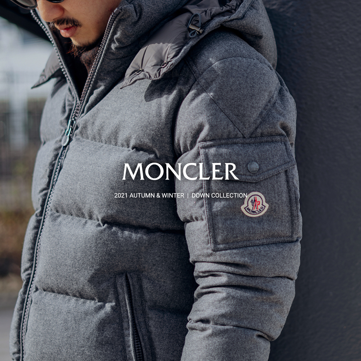 ダウンジャケットMONCLER ダウン グレー