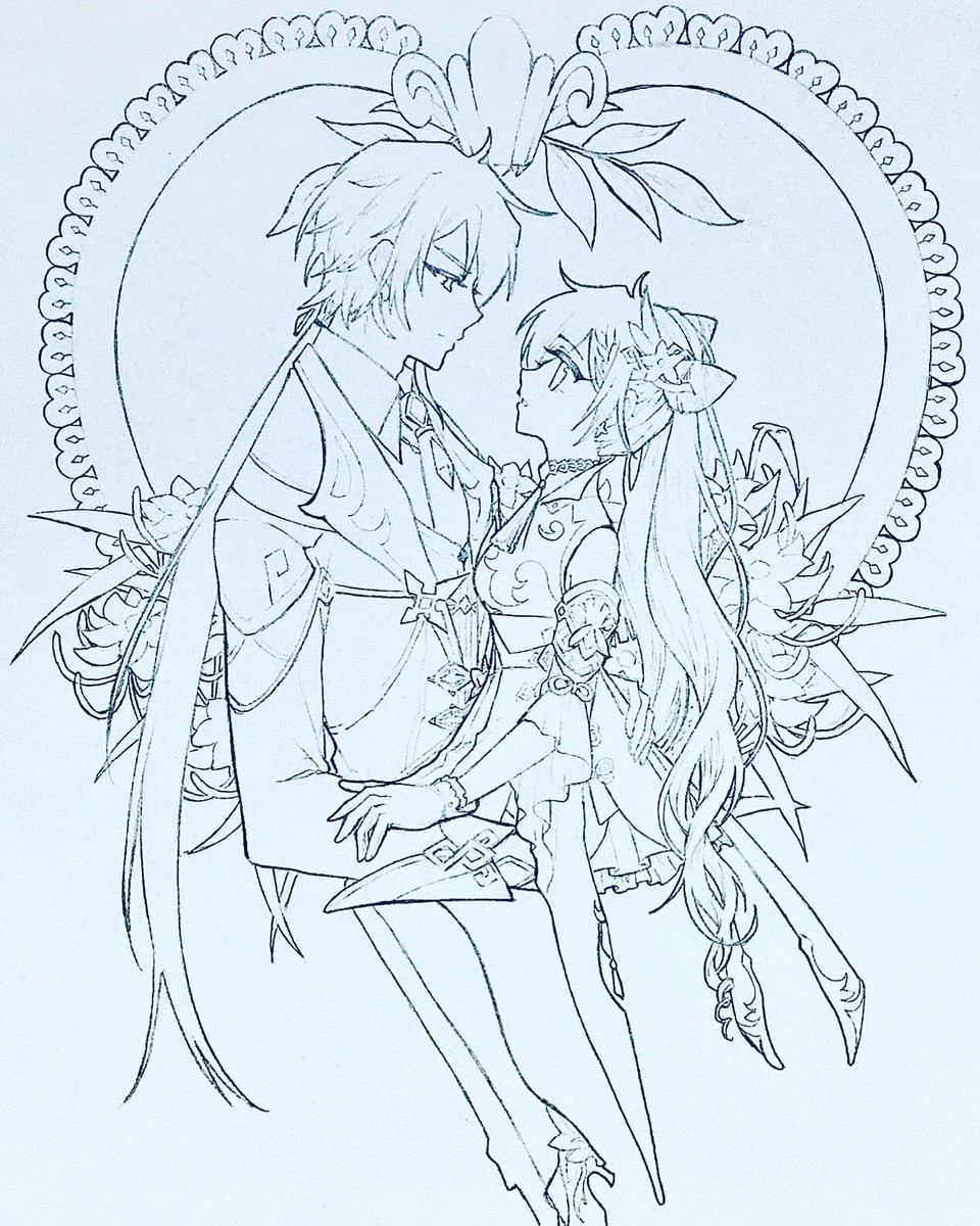 hayhetlen1's tweet photo. I have too much lineart to finish 😭😭😭
#lineart #wip #pencilsketch #blackandwhite #fanart #traditionaldrawing #traditionalillustration #artwork #illustrator #illustrationart #lên #animestyledrawing #couple #genshinimpact #keqing #morax #zhongli #rexlapis #keqingxzhongli https://t.co/qG0OH5YtGk