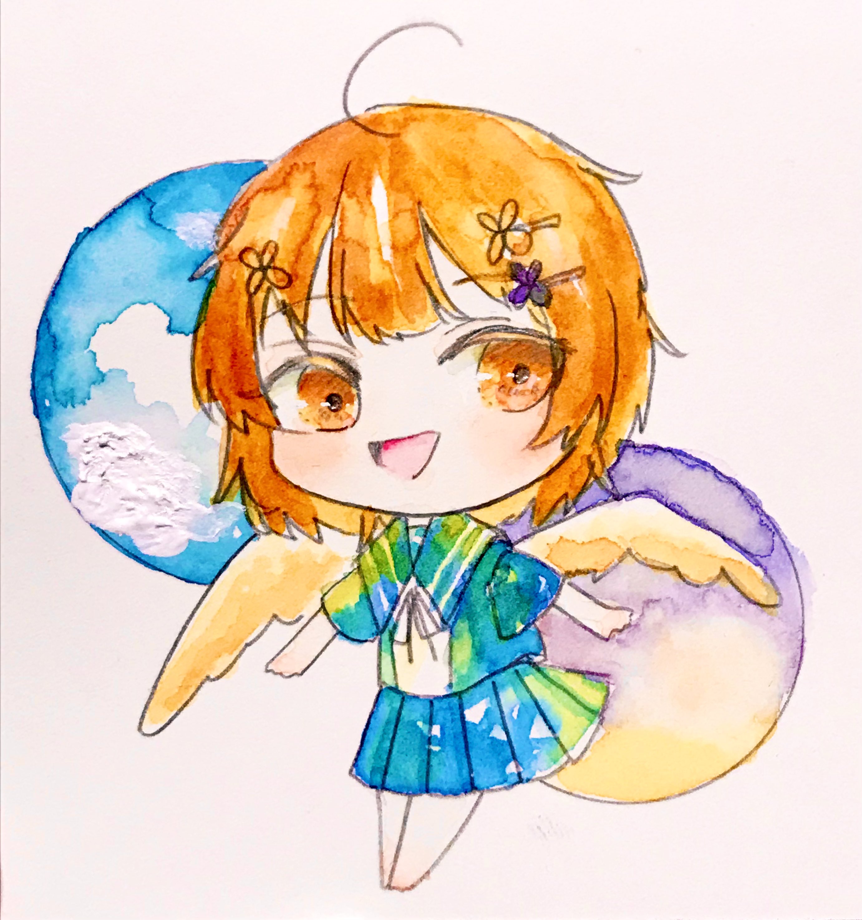 ⭐️美品⭐️黄色の子供絵柄水指