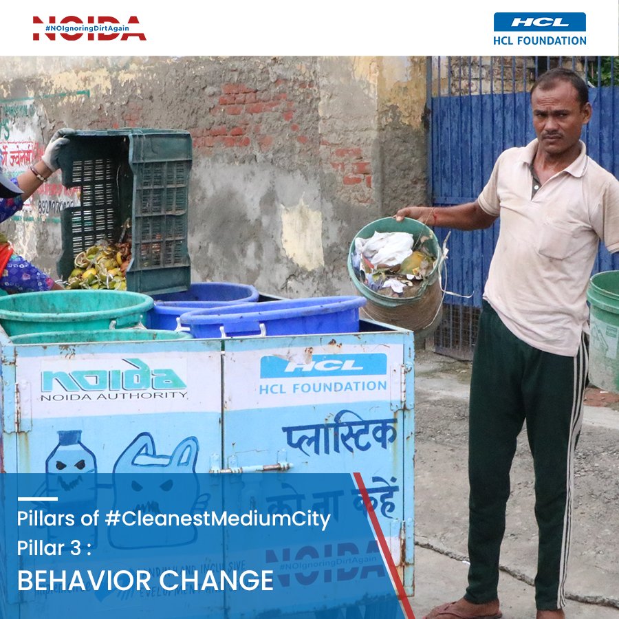 My_Clean_City's tweet photo. #HCLFoundation has powered Noida’s journey to becoming #CleanestMediumCity by instilling the citizens with a positive mindset to make small behavioural changes. https://t.co/PVLmr649lO