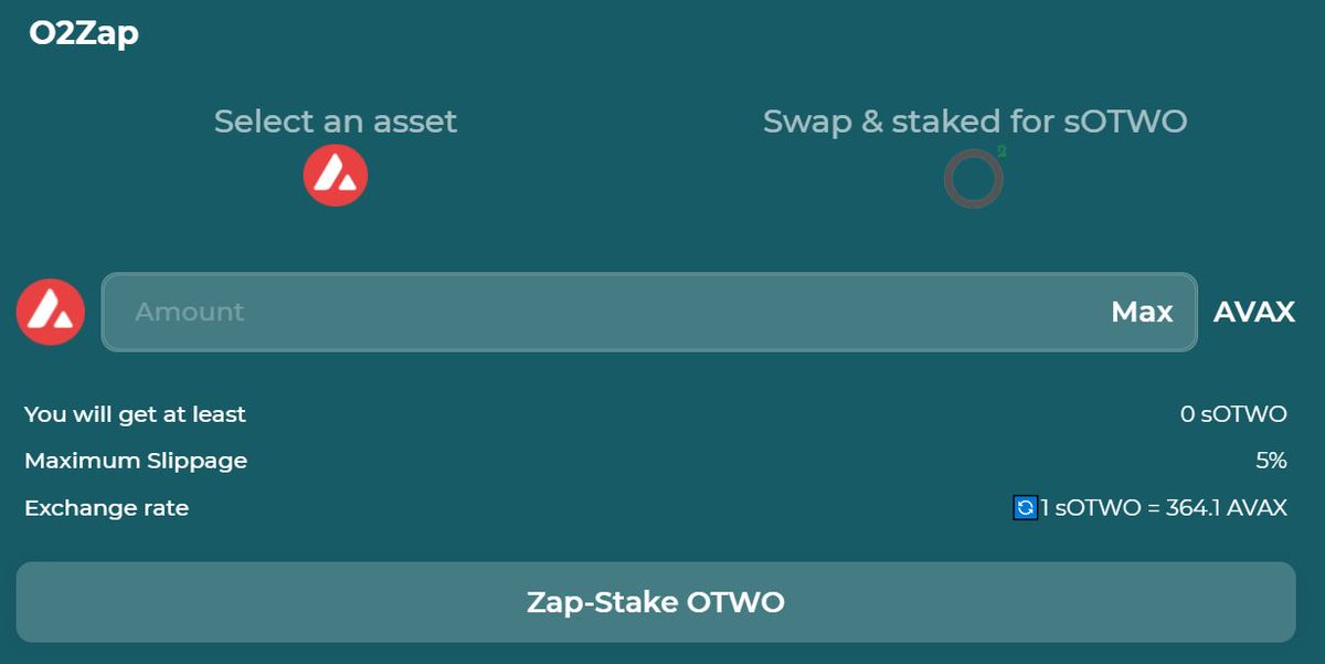 0xO2DAO's tweet image. Get $gOHM rebase, $OTWO rebase and governance in both @OlympusDAO and O2DAO with just one click.

Zap from AVAX now available!

Join the Revolution

Made by Ohmies for Ohmies

#Avalanche #AVAX #olympusdao #wonderlandtime $gOHM $AVAX $OTWO $wMEMO