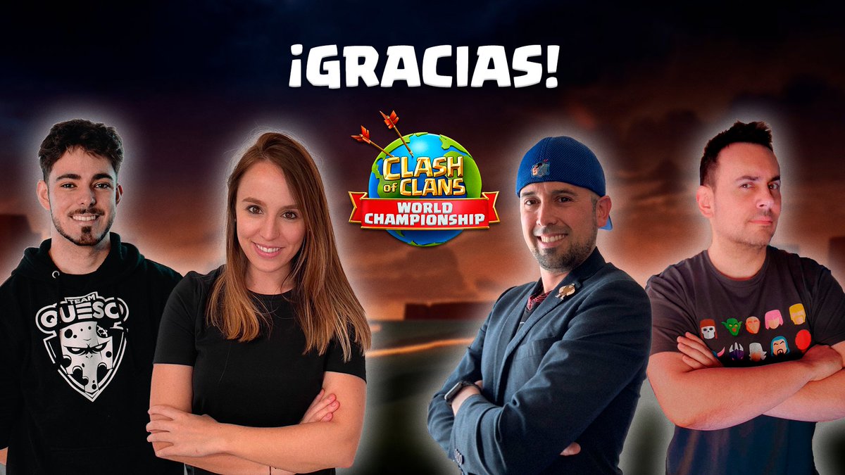 Clash of Clans ES (@clashofclansesc) on Twitter photo Queremos dar un agradecimiento muy especial a nuestros casters <a href="/SrtaMaverick/">Srta Maverick ๐๐ผโโ๏ธ</a>, <a href="/shioNwu/">shioN๐ฅ</a>, <a href="/Sockers_/">Sockers SU</a> y <a href="/ZolokOficial/">Cรณdigo: ZOLOKO</a> por traernos toda la emociรณn de las finales del Campeonato Mundial en Espaรฑol๐ฃ๏ธ๐๏ธ๐ช๐ธ
ยกGracias por tantas horas de esfuerzo, dedicaciรณn y amor a nuestro juego!๐คโค๏ธ Queremos dar un agradecimiento muy especial a nuestros casters <a href="/SrtaMaverick/">Srta Maverick ๐๐ผโโ๏ธ</a>, <a href="/shioNwu/">shioN๐ฅ</a>, <a href="/Sockers_/">Sockers SU</a> y <a href="/ZolokOficial/">Cรณdigo: ZOLOKO</a> por traernos toda la emociรณn de las finales del Campeonato Mundial en Espaรฑol๐ฃ๏ธ๐๏ธ๐ช๐ธ
ยกGracias por tantas horas de esfuerzo, dedicaciรณn y amor a nuestro juego!๐คโค๏ธ