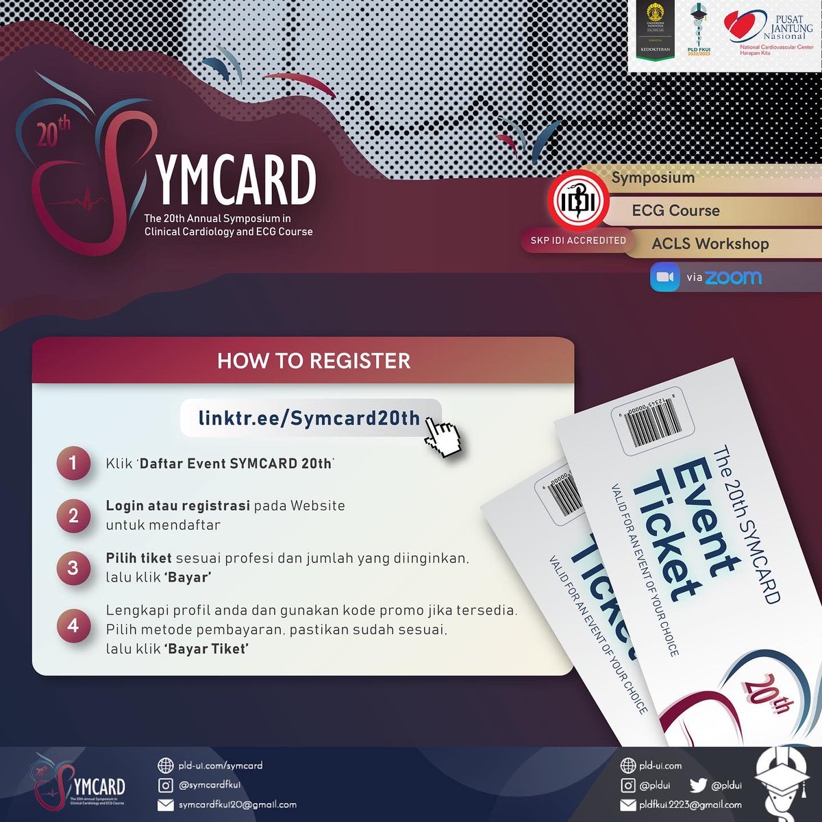 pldfkui's tweet photo. [20th SYMCARD]

The 20th SYMCARD bekerja sama dengan Departemen Kardiologi dan Kedokteran Vaskular FKUI mempersembahkan MAIN EVENT kami:
5 hari simposium, ECG course dan workshop ACLS yang membahas ilmu terkomprehensif kardiologi khusus untuk sejawat layanan primer.
#PLDUI https://t.co/NdLDfxTip2