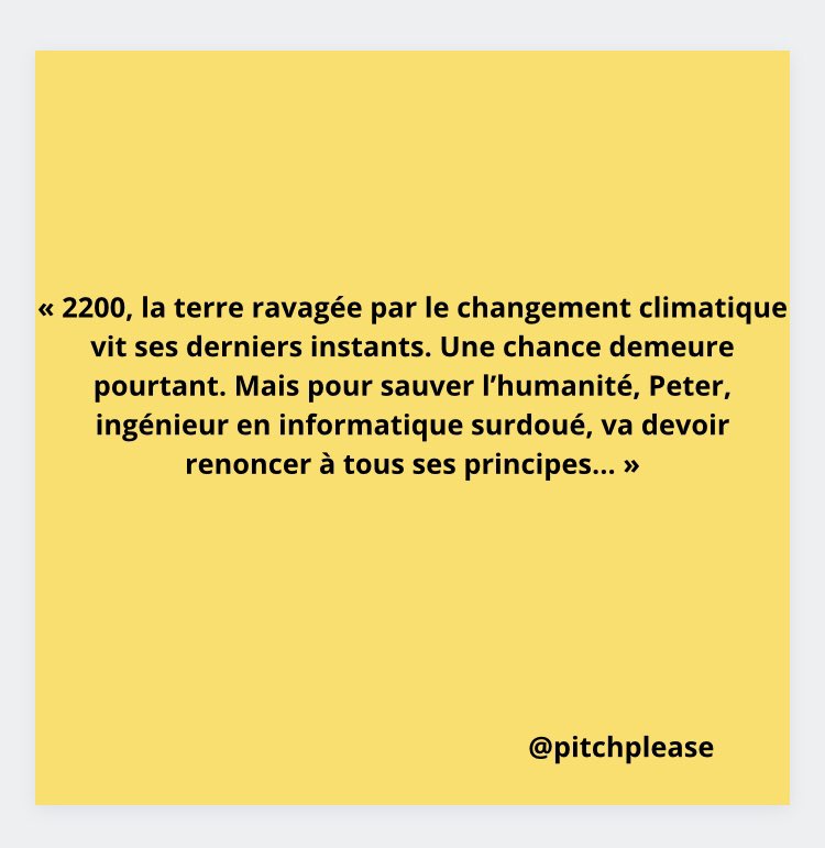 pitchpleez's tweet photo. Celui là s’appellerait «Demain, peut être…», comme une superproduction mais avec un petit budget. #Telefilm #superproduction #BlockBuster #EnMoinsBien #Pitch #PitchPlease https://t.co/RdUyP20Iih