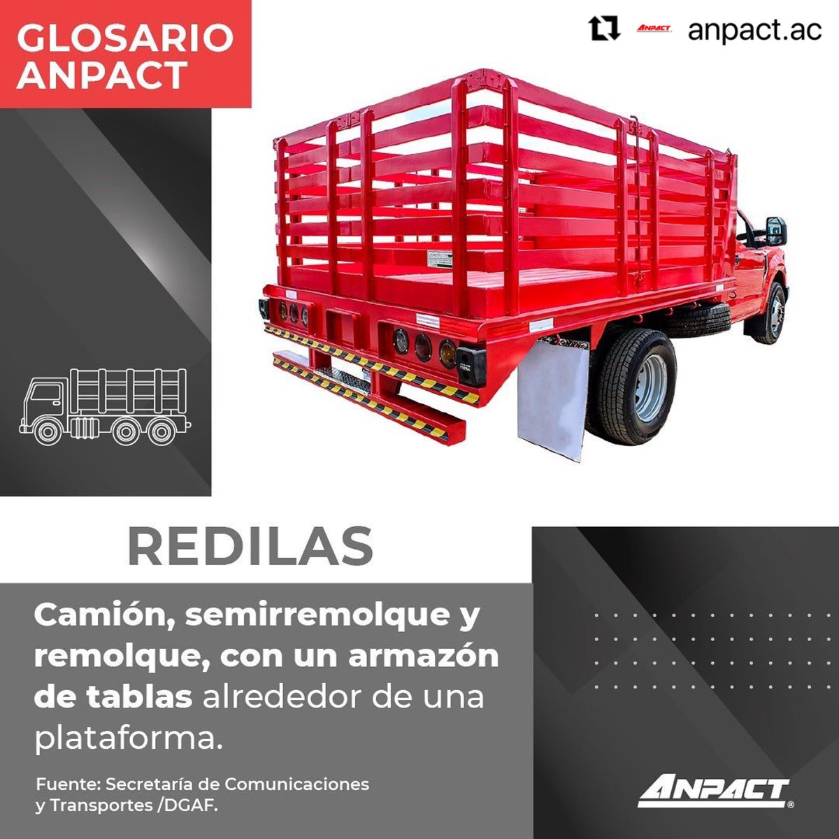 melizaldel's tweet photo. #Repost @Anpact Hoy te traemos un nuevo #GlosarioANPACT, en esta ocasión con la definición de: "Redilas". #camion #remolque #semiremolque #tractocamion https://t.co/MGkgrtcX2Q