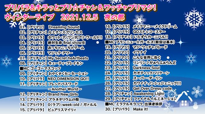 Pripara 21年12月5日 日 ツイ速まとめ