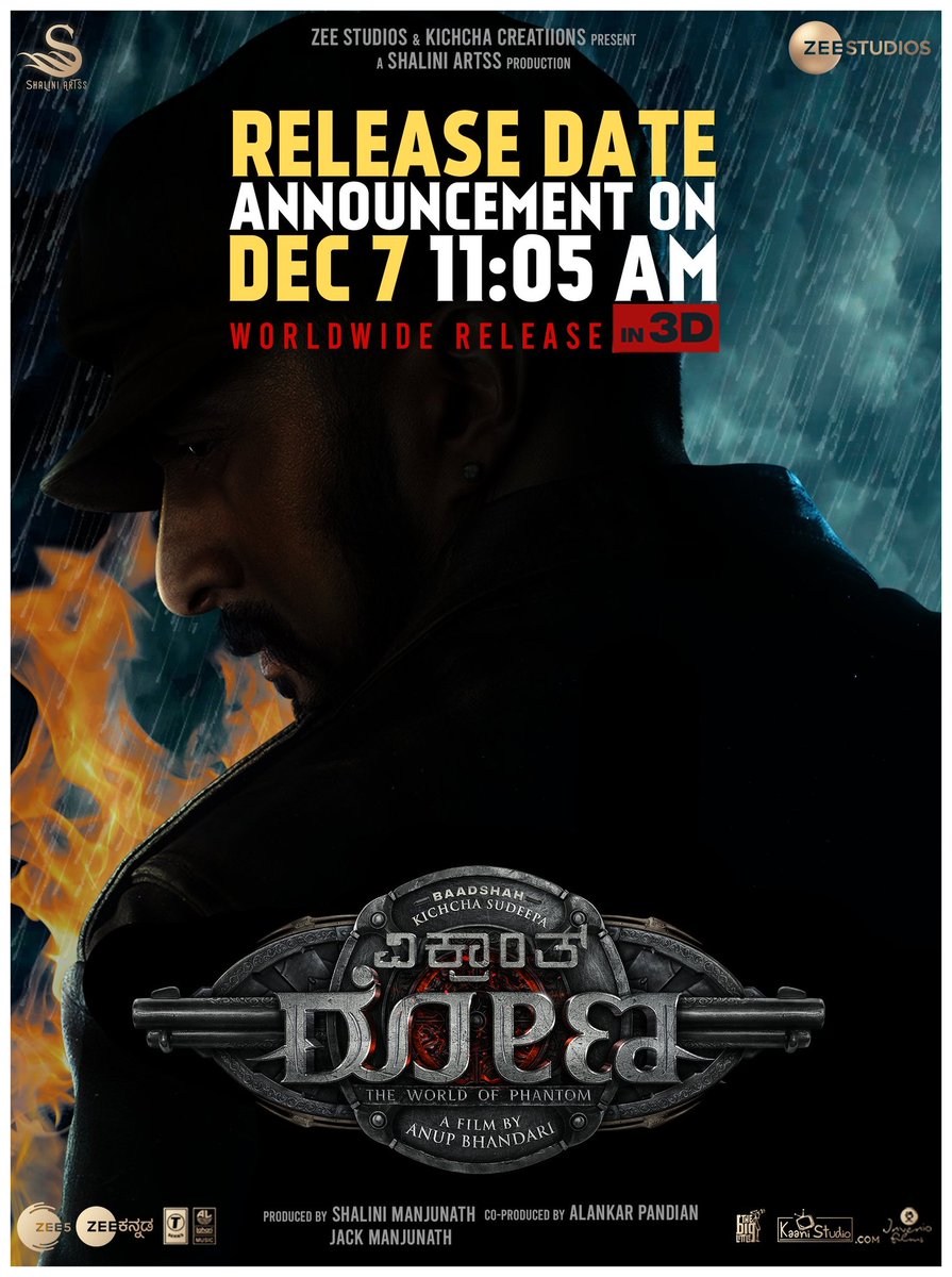 army_sudeep's tweet photo. #VikrantRona will report to duty on____
Wait for the official Announcement on 7th Dec 11:05AM

@KicchaSudeep @anupsbhandari @JackManjunath @Asli_Jacqueline @MadonnaSebast14 @AJANEESHB @nirupbhandari #kicchasudeep @shaliniartss  @ZeeStudios_ @TSeries @LahariMusic @ZEE5Kannada https://t.co/p0lbZPW82z