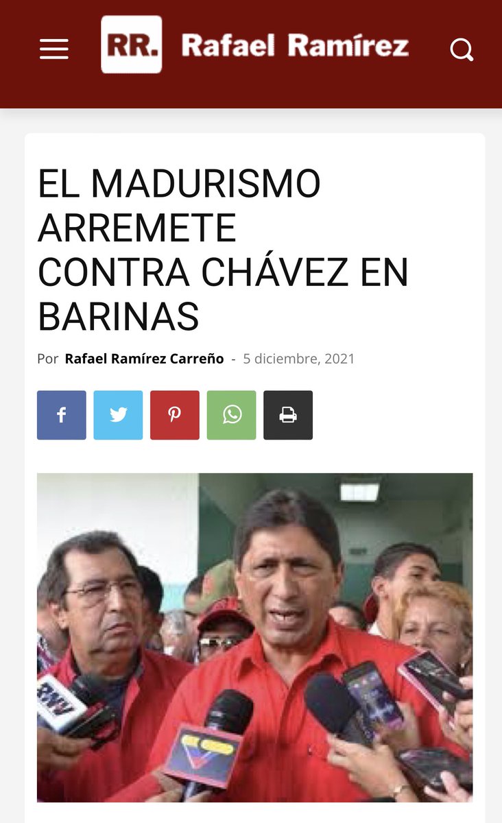 RRamirezVE's tweet photo. #5Diciembre Comparto mi artículo de hoy https://t.co/9lmX1LfRpT “EL MADURISMO ARREMETE CONTRA CHÁVEZ EN BARINAS” El único responsable de la situación política en Barinas es maduro y su pésimo gobierno. Si le pidieron la renuncia a Argenis Chávez nosotros debemos REVOCAR A MADURO! https://t.co/vfmTI9ptEC