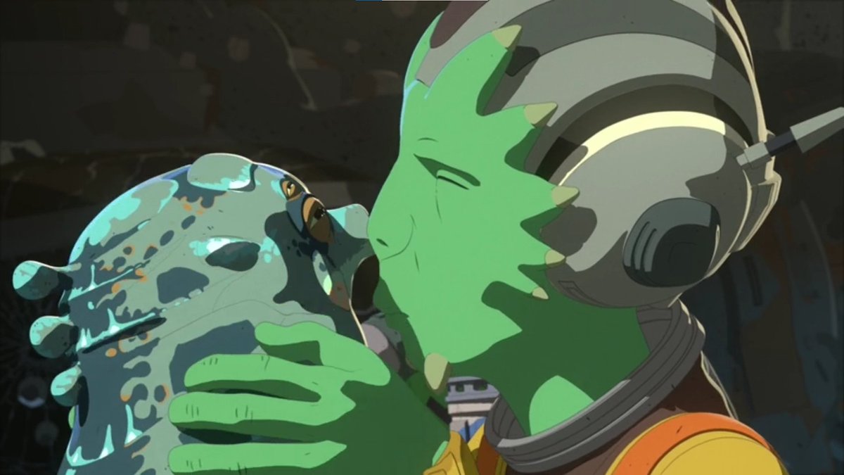 kissotd's tweet photo. ♡ kiss of the day is between... 
♡ Neeku and Bibo

❥ media ||  Star Wars Resistance ➻ CW: Violence, death, murder

💋 requested by [•••]  💋 https://t.co/IYBWnROybS